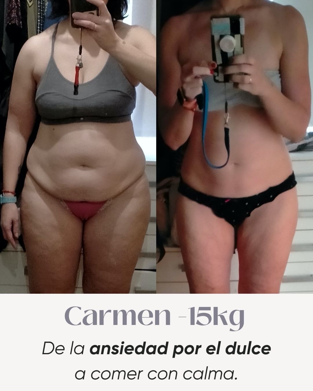 Transformación real — Cristina, −9 kg